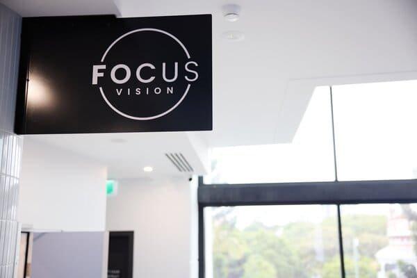 that Focus Vision clinic entrance and sign