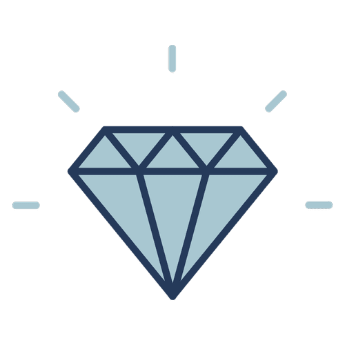 illustration of a shining diamond with sparkle lines symbolizing clarity from implantable contact lens
