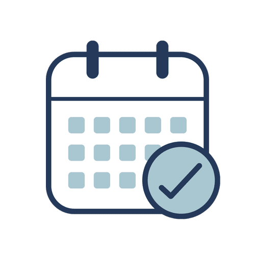 calendar icon with check mark representing implantable contact lens appointment