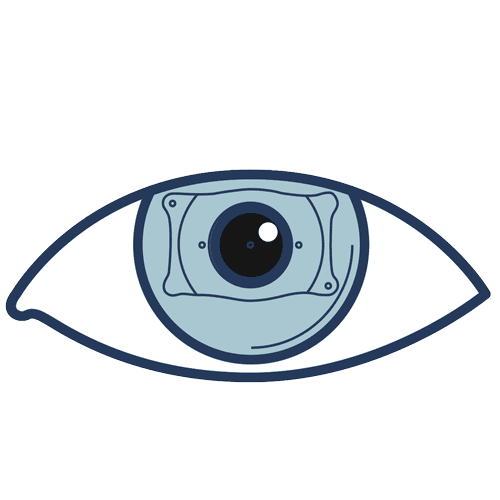 Healing eye icon illustrating care and vision correction after cataract surgery